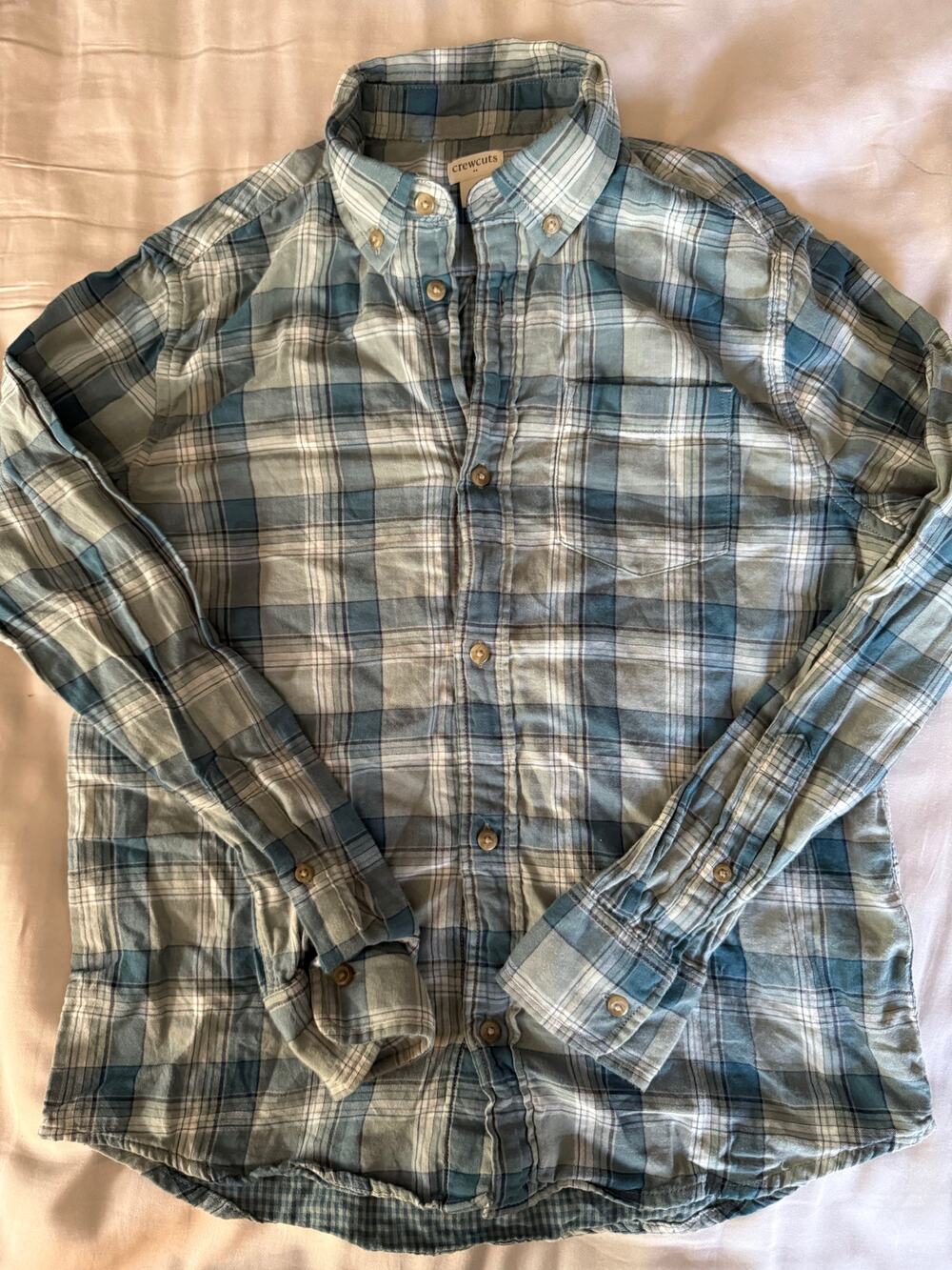 Crewcuts blue plaid shirt size 12